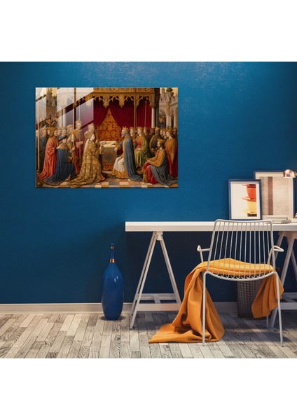 Ortaçağ Cam Baskı - Kraliyet Mahkemesi Aydınlatması - Ortaçağ, Ortaçağ Soyluları, Modern Sanat, Duvar Dekorasyonu, 45X30 fiyatları