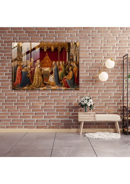 Ortaçağ Cam Baskı - Kraliyet Mahkemesi Aydınlatması - Ortaçağ, Ortaçağ Soyluları, Modern Sanat, Duvar Dekorasyonu, 45X30 modelleri