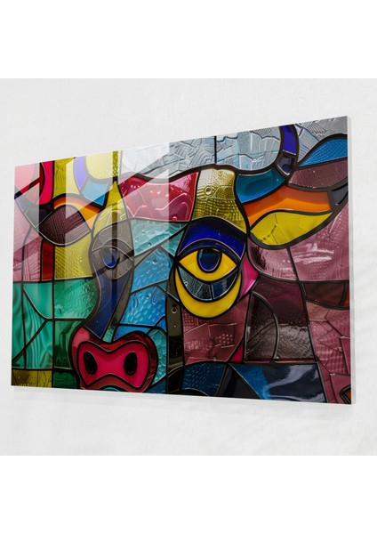 Pablo Picasso Boğa Portresi Cam Sanatı - Pablo Picasso, Cam Duvar Sanatı, Cam Baskı, Modern Sanat, 45X30