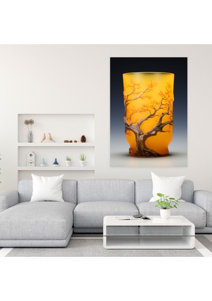 Gerçekçi Cam Heykel Kanvas Sanatı - Gerçekçi Cam Heykel, Huzur, Davetkar, Buzlu Cam Tumbler, 30X50 fiyatları
