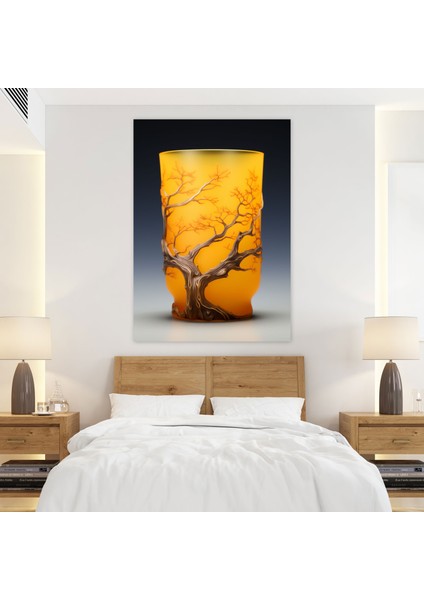 Gerçekçi Cam Heykel Kanvas Sanatı - Gerçekçi Cam Heykel, Huzur, Davetkar, Buzlu Cam Tumbler, 30X50 modelleri