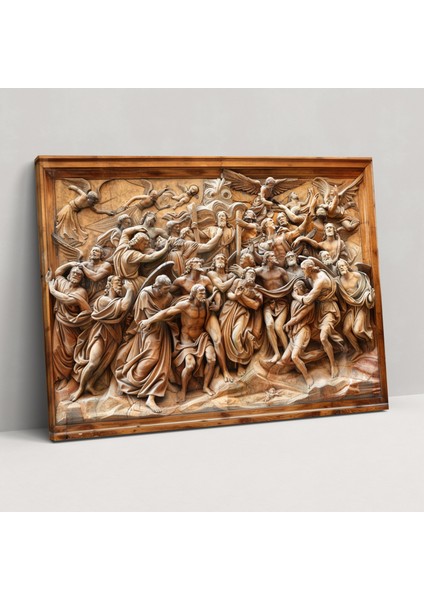Michelangelo Dramatik Incil Sahnesi Duvar Dekorasyonu - Michelangelo, Kanvas Tablo, Michelangelo, Duvar Dekorasyonu, 50X30