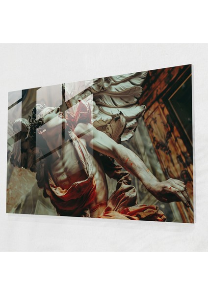 Michelangelo Cam Baskı - Dramatik Pozlar Duygusal Yoğunluklu Cam Duvar Tablosu - Michelangelo, Cam Sanatı, Cam Duvar Sanatı, Cam Baskı, 45X30