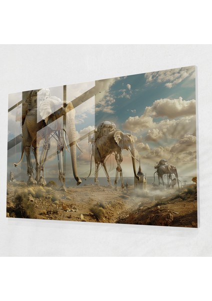 Salvador Dali Cam Duvar Sanatı - Uzun Bacaklı Filler - Salvador Dali, Ev Dekorasyonu, Cam Sanatı, Rüya Gibi, 45X30