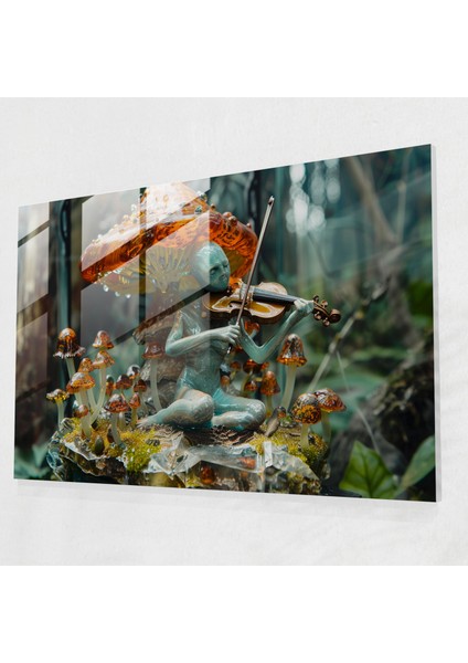 Mantar Cam Sanatı Kemancısı - Gerçeküstücülük Sanatı, Müzik, Modern Sanat, Cam Sanatı, 45X30