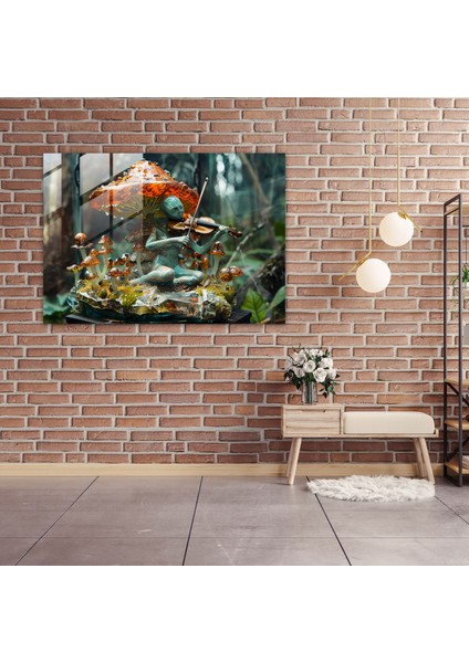 Mantar Cam Sanatı Kemancısı - Gerçeküstücülük Sanatı, Müzik, Modern Sanat, Cam Sanatı, 45X30 modelleri