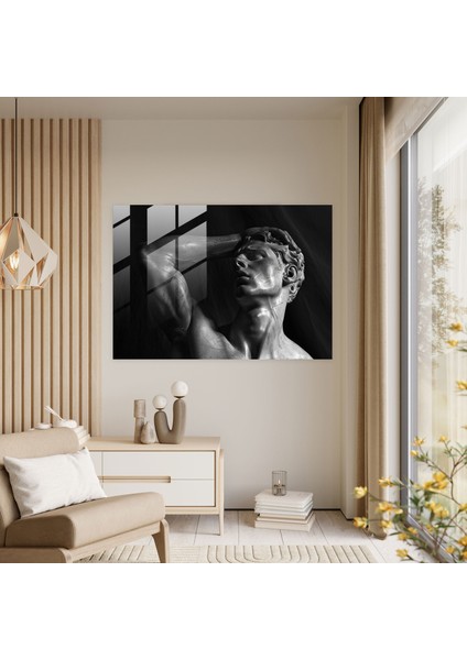 Michelangelo Cam Duvar Sanatı Klasik Heykel - Michelangelo, Duvar Dekorasyonu, Ev Dekorasyonu, Modern Sanat, 45X30 modelleri