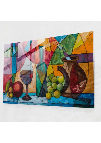 Pablo Picasso Cam Sanatı - Kübist Natürmort - Pablo Picasso, Cam Sanatı, Ev Dekorasyonu, Modern Sanat, 45X30
