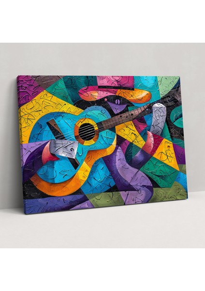 Pablo Picasso Soyut Gitarist Duvar Tablosu - Pablo Picasso, Kanvas Tablo, Kanvas Tablo, Pablo Picasso, 100X70