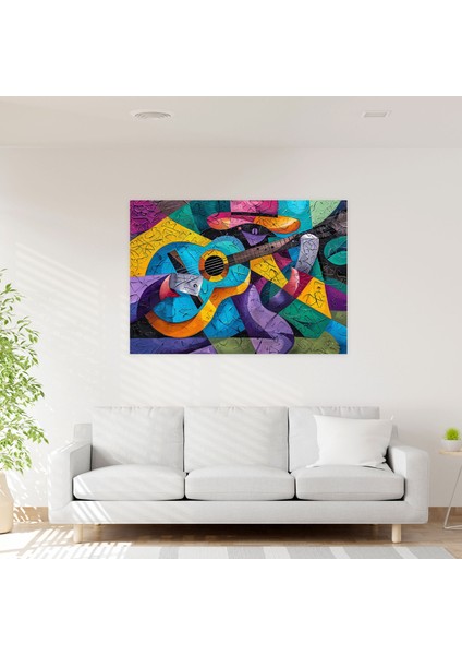 Pablo Picasso Soyut Gitarist Duvar Tablosu - Pablo Picasso, Kanvas Tablo, Kanvas Tablo, Pablo Picasso, 100X70 fiyatları