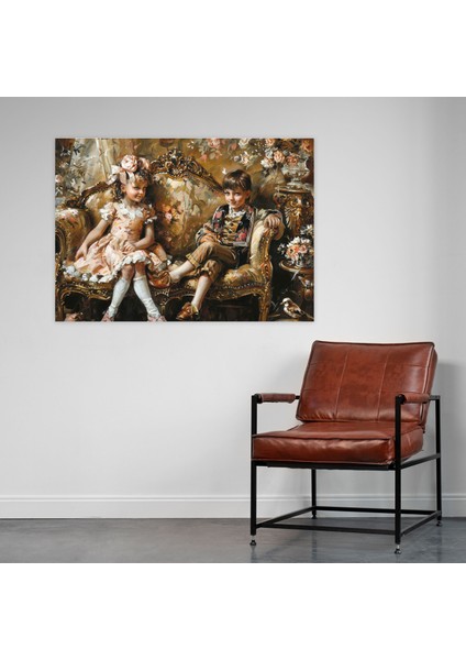 Rokoko Tarzı Resim Oynak Çocuk Kanvas Tablo - Rokoko, Kanvas Tablo, Ev Dekorasyonu, Kanvas Tablo, 50X30 modelleri