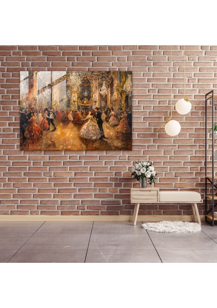 Rokoko Tarzı Resim Cam Baskı - Rokoko Tarzı Resim, Modern Sanat, Cam Duvar Sanatı, Cam Sanatı, 45X30