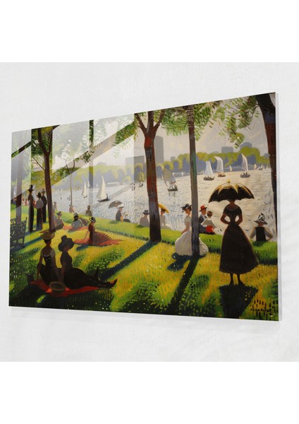 La Grande Jatte Cam Duvar Sanatı - Post-Empresyonizm, Ev Dekorasyonu, Cam Sanatı, Duvar Dekorasyonu, 45X30