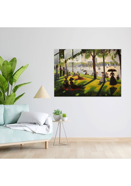 La Grande Jatte Cam Duvar Sanatı - Post-Empresyonizm, Ev Dekorasyonu, Cam Sanatı, Duvar Dekorasyonu, 45X30