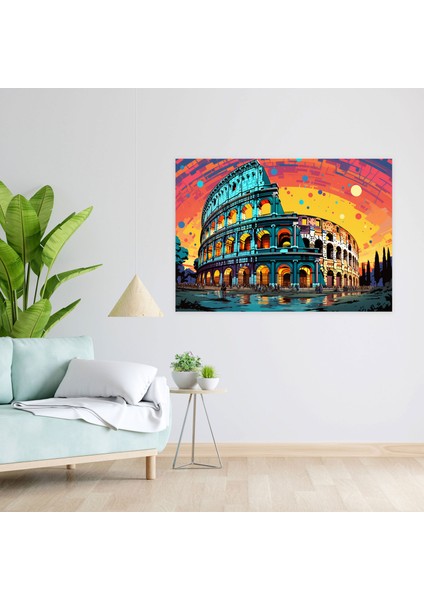 Colosseum Pop Art Duvar Dekorasyonu - Roma, Duvar Sanatı, Pop Art, Roma, 50X30