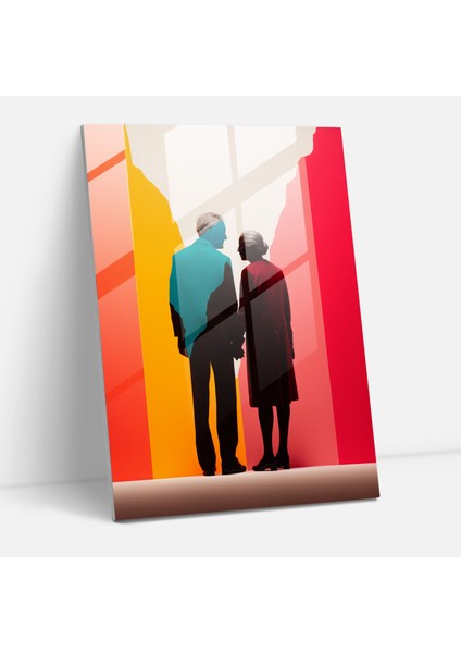 Yaşlılar Duvar Süslemesi - Yaşlılar, El Ele Tutuşmak, Yaşlılar, Beraberlik, 30X45