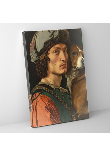 Raffaello Sanzio Kanvas Tablo - Arkadaşla Otoportre - Raffaello Sanzio, Ev Dekorasyonu, Kanvas Tablo, Kanvas Tablo, 30X50