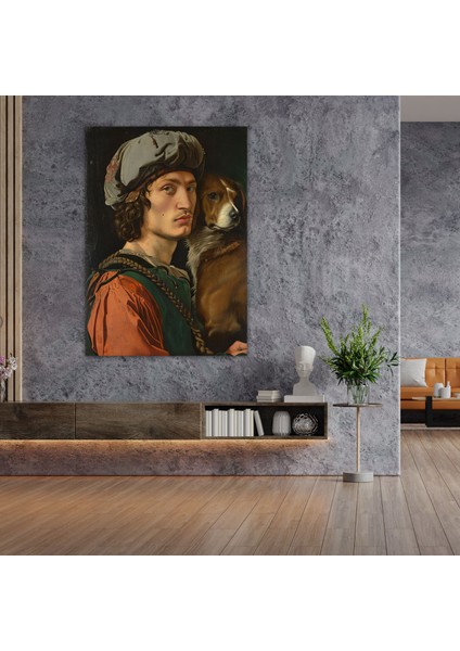 Raffaello Sanzio Kanvas Tablo - Arkadaşla Otoportre - Raffaello Sanzio, Ev Dekorasyonu, Kanvas Tablo, Kanvas Tablo, 30X50 modelleri