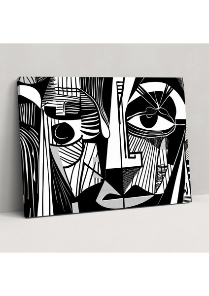 Pablo Picasso Kanvas Tablo - Pablo Picasso, Ev Dekorasyonu, Siyah Beyaz, Duvar Sanatı, 50X30