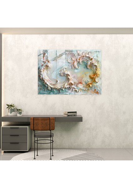 Rokoko Tarzı Resim Cam Sanatı - Rokoko Tarzı Resim, Cam Duvar Sanatı, Ev Dekorasyonu, Modern Sanat, 45X30