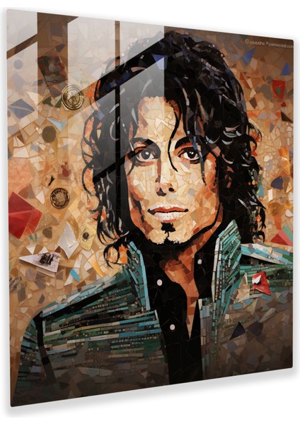 Michael Jackson Albüm Kapakları Cam Baskı - Micheal Jackson, Modern Sanat, Ev Dekorasyonu, Kolaj, 50X50