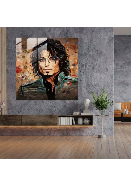 Michael Jackson Albüm Kapakları Cam Baskı - Micheal Jackson, Modern Sanat, Ev Dekorasyonu, Kolaj, 50X50 fiyatları