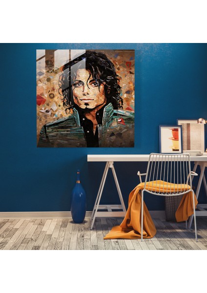Michael Jackson Albüm Kapakları Cam Baskı - Micheal Jackson, Modern Sanat, Ev Dekorasyonu, Kolaj, 50X50 modelleri