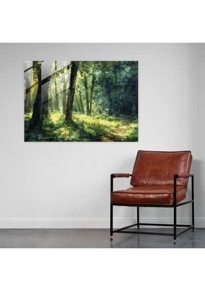 Büyülü Orman Cam Baskı - Post-Empresyonizm, Duvar Dekorasyonu, Modern Sanat, Cam Duvar Sanatı, 45X30 fiyatları