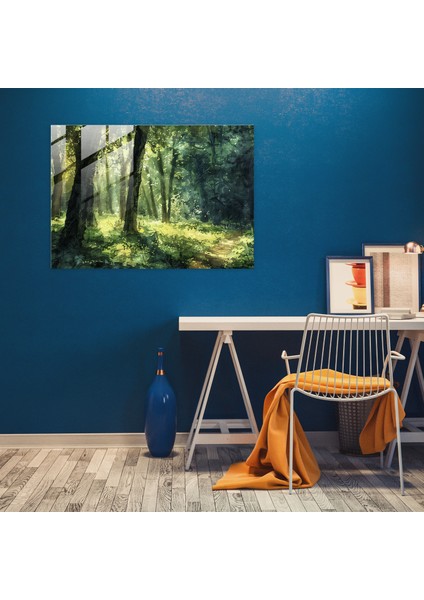 Büyülü Orman Cam Baskı - Post-Empresyonizm, Duvar Dekorasyonu, Modern Sanat, Cam Duvar Sanatı, 45X30 modelleri