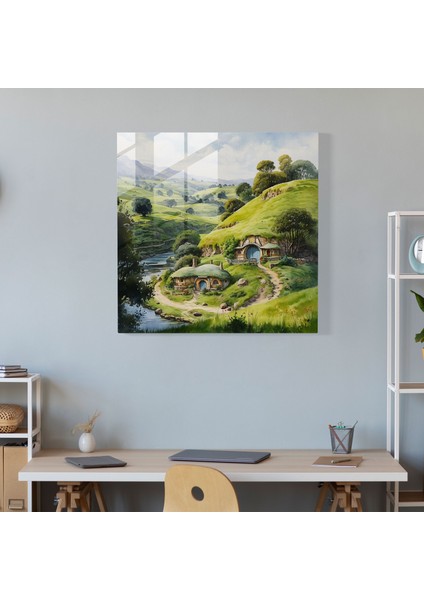 Middle Earth Cam Duvar Sanatı - Orta Dünya, Canlı Renkler, Güzellik, Hobbit Delikleri, 30X30
