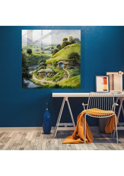 Middle Earth Cam Duvar Sanatı - Orta Dünya, Canlı Renkler, Güzellik, Hobbit Delikleri, 30X30