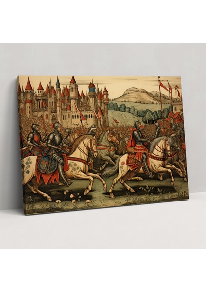 Ortaçağ Turnuvası Kanvas Tablo - Ortaçağ, Adrenalin, Gösteri, Ortaçağ, 50X30
