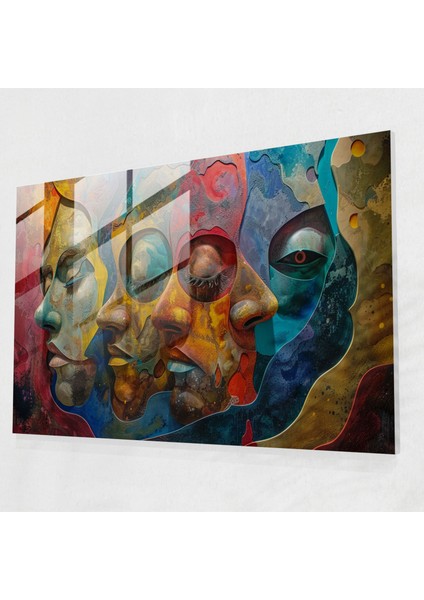 Salvador Dali Cam Sanatı - Bıyıklı Figürler - Salvador Dali, Salvador Dali, Modern Sanat, Gerçeküstücülük, 45X30