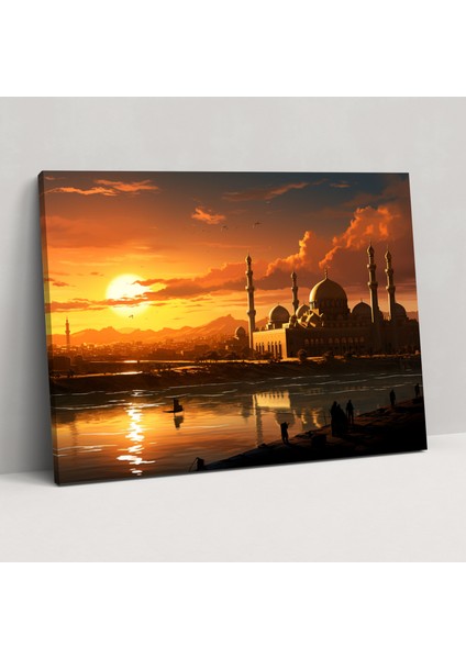Islam Hat Sanatı Kanvas Tablo - Cami, Huzurlu, Kanvas Tablo, 50X30 Tablo