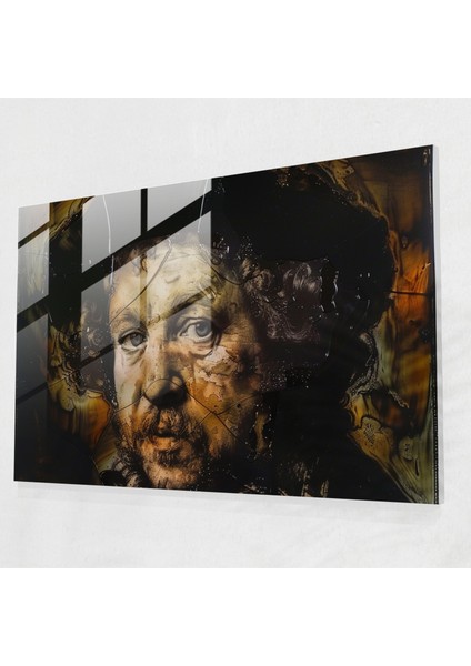Rembrandt Otoportre Cam Duvar Sanatı - Rembrandt, Rembrandt, Cam Duvar Sanatı, Duvar Dekorasyonu, 45X30