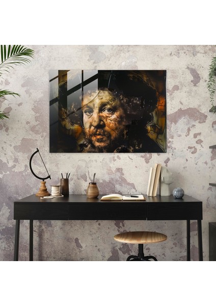 Rembrandt Otoportre Cam Duvar Sanatı - Rembrandt, Rembrandt, Cam Duvar Sanatı, Duvar Dekorasyonu, 45X30 fiyatları