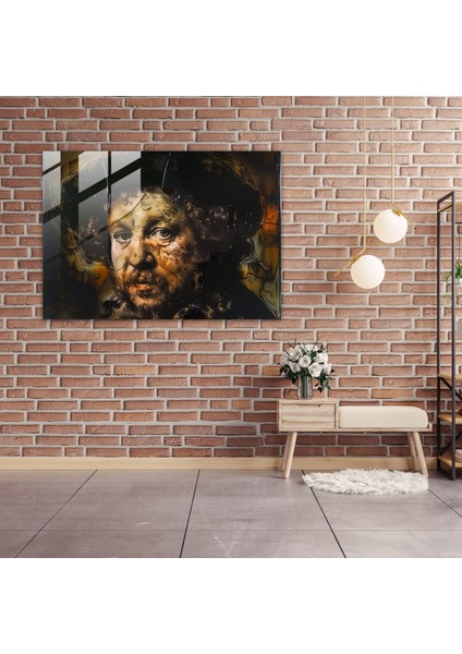 Rembrandt Otoportre Cam Duvar Sanatı - Rembrandt, Rembrandt, Cam Duvar Sanatı, Duvar Dekorasyonu, 45X30 modelleri