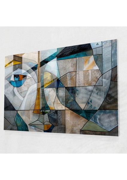 Pablo Picasso Cam Duvar Tablosu - Kübist Şehir Manzarası - Pablo Picasso, Şehir Manzarası, Pablo Picasso, Cam Baskı, 45X30