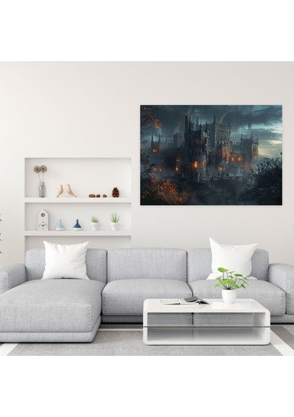 Ön Raphael Kardeşliği Ortaçağ Kalesi Kanvas Tablo - Ön Raphael Kardeşliği, Kanvas Tablo, Dramatik Aydınlatma, Duvar Sanatı, 50X30 fiyatları