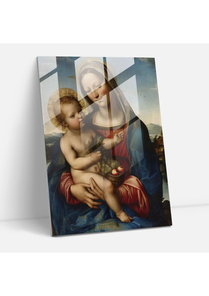 Madonna ve Çocuk Cam Baskı Duvar Dekorasyonu - Raffaello Sanzio, Grace, Madonna ve Çocuk, Rönesans Sanatı, 30X45