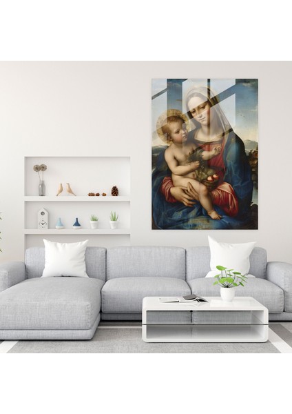 Madonna ve Çocuk Cam Baskı Duvar Dekorasyonu - Raffaello Sanzio, Grace, Madonna ve Çocuk, Rönesans Sanatı, 30X45