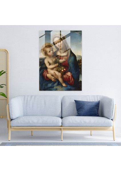 Madonna ve Çocuk Cam Baskı Duvar Dekorasyonu - Raffaello Sanzio, Grace, Madonna ve Çocuk, Rönesans Sanatı, 30X45