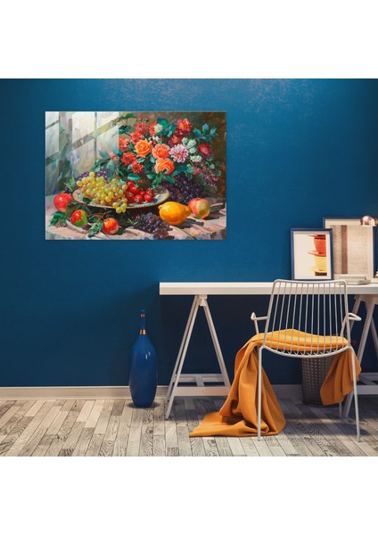 Post-Empresyonizm Natürmort Cam Baskı - Post-Empresyonizm, Duvar Dekorasyonu, Ev Dekorasyonu, Modern Sanat, 45X30 modelleri