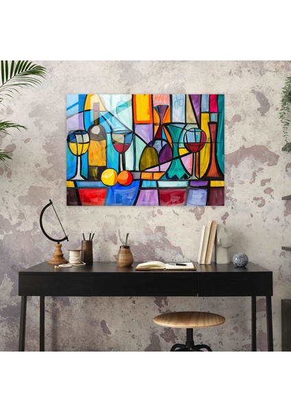Pablo Picasso Renkli Cam Sanatı - Pablo Picasso, Modern Sanat, Cam Duvar Sanatı, Pablo Picasso, 45X30