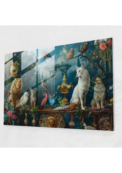 Rokoko Tarzı Resim Cam Baskı - Rokoko Tarzı Resim, Cam Sanatı, Rokoko Tarzı Resim, Cam Duvar Sanatı, 45X30