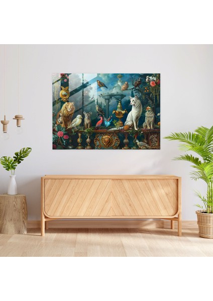Rokoko Tarzı Resim Cam Baskı - Rokoko Tarzı Resim, Cam Sanatı, Rokoko Tarzı Resim, Cam Duvar Sanatı, 45X30
