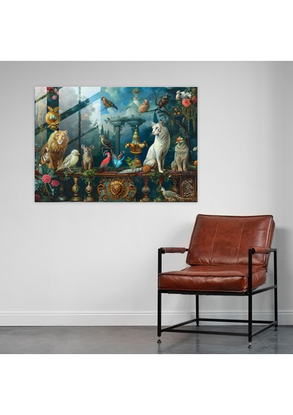 Rokoko Tarzı Resim Cam Baskı - Rokoko Tarzı Resim, Cam Sanatı, Rokoko Tarzı Resim, Cam Duvar Sanatı, 45X30