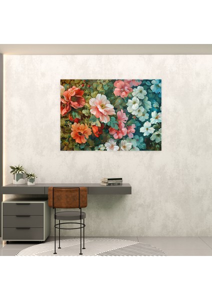 Rokoko Çiçek Kanvas Tablo - Rokoko Kanvas Tablo, Rokoko Tarzı Tablo, Ev Dekorasyonu, 50X30 fiyatları