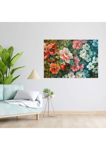 Rokoko Çiçek Kanvas Tablo - Rokoko Kanvas Tablo, Rokoko Tarzı Tablo, Ev Dekorasyonu, 50X30 modelleri