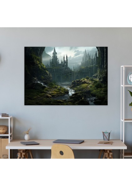 Ortaçağ Duvar Dekorasyonu - Kale Harabeleri - Ortaçağ, Kanvas Tablo Duvar Sanatı, Gizem, Ortaçağ, 50X30 fiyatları